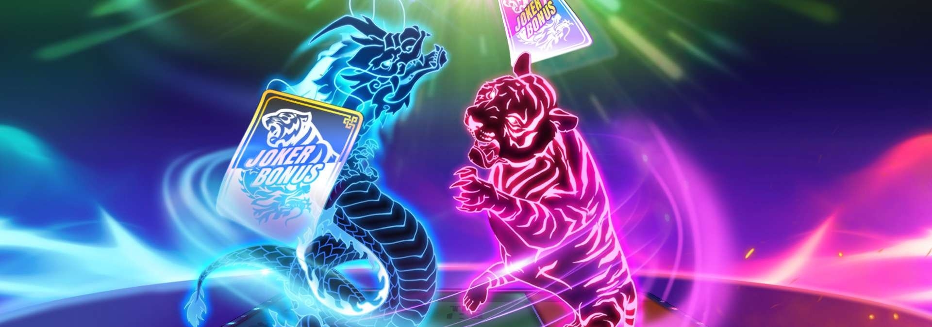 Dragon Tiger Joker Bonus, jogo de cartas, dragões, tigres, Joker.